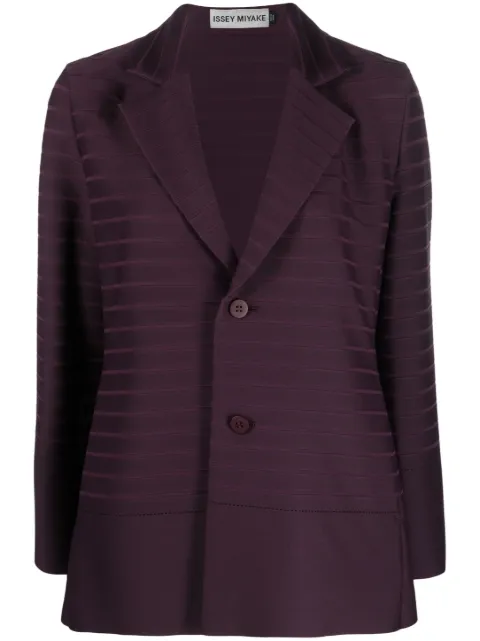 Issey Miyake - striped single-breasted blazer