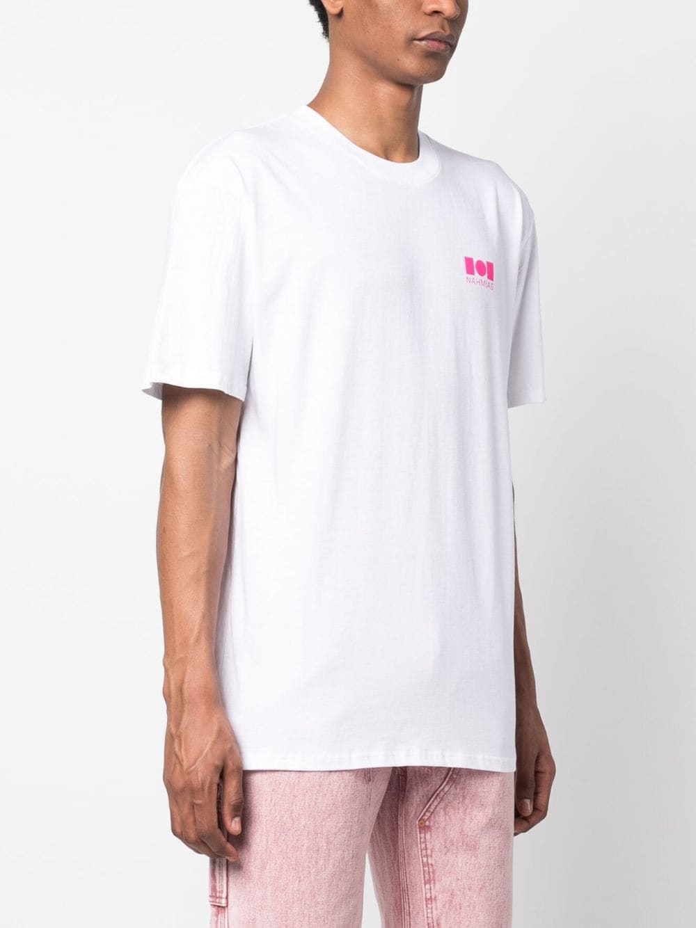 Shop Nahmias Logo-print Cotton T-shirt In White