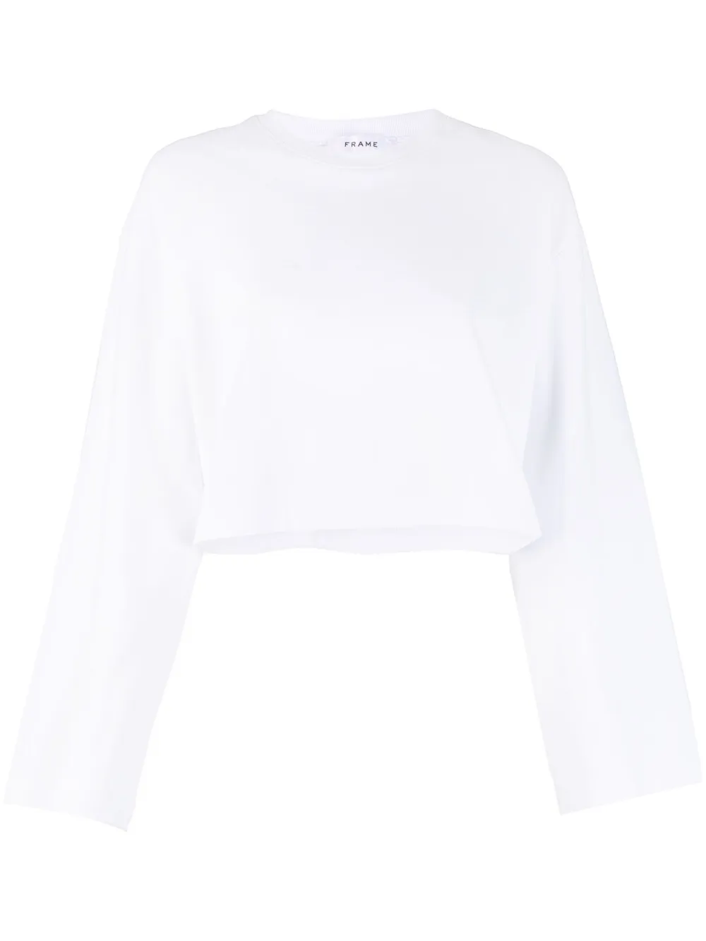 FRAME LONG-SLEEVE ORGANIC-COTTON CROPPED TOP