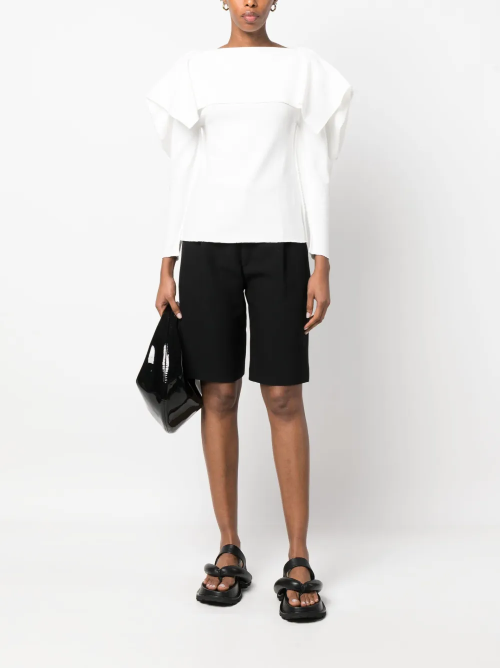Issey Miyake Campagne knitted top - Wit