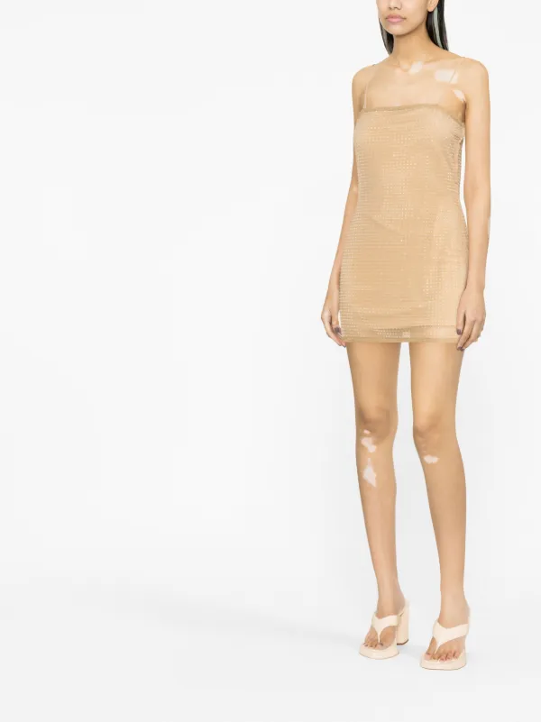 alexander wang mesh dress Alexander Wang Embellished Mesh Minidress