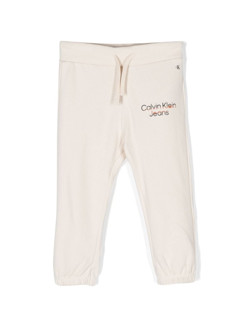 Calvin Klein Babies' Logo-print Cotton Track Pants In Neutrals