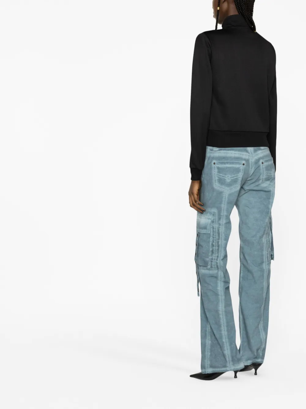 Courrèges Logo-patch Zipped-up Jacket In Black