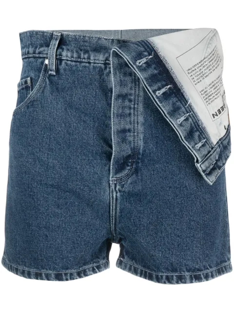 Y/Project shorts de mezclilla con pretina plegable