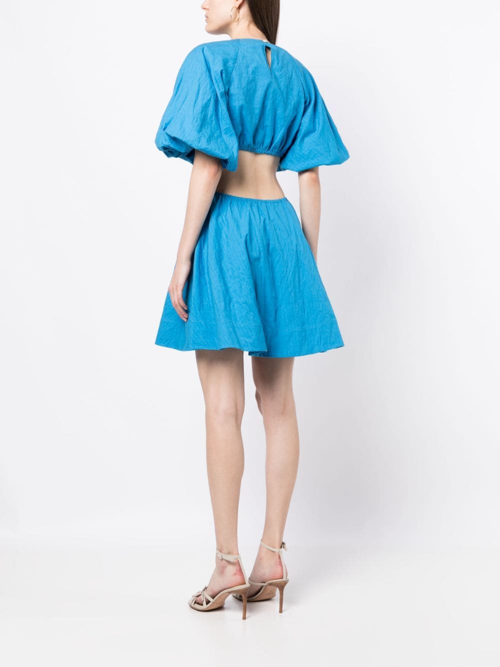 Shop Jason Wu Puff-sleeve Cut-out Dress In Blue