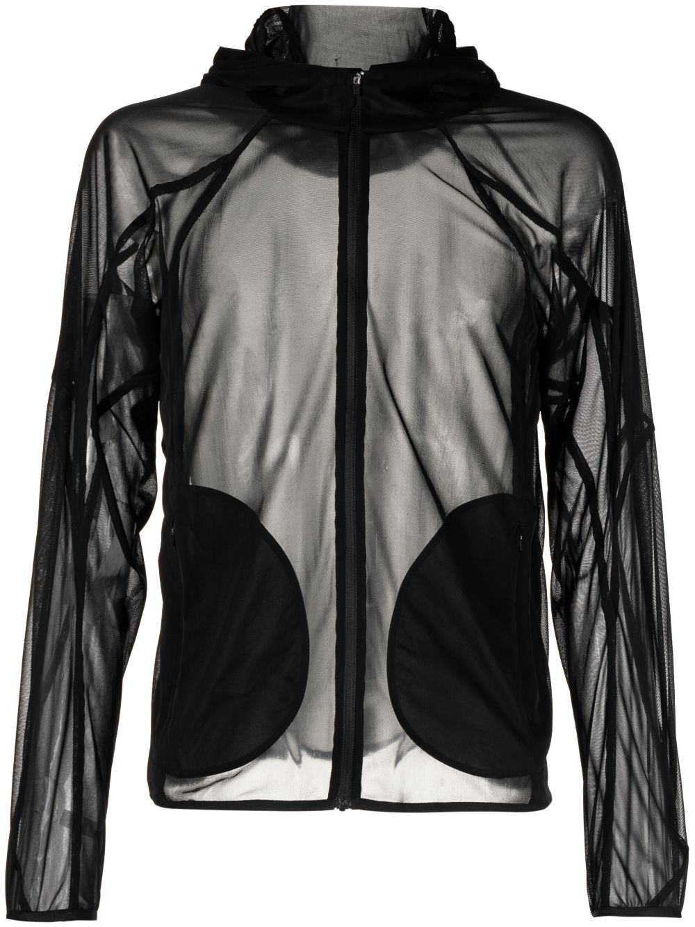 Post Archive Faction Transparent-design Hooded Jacket In Black