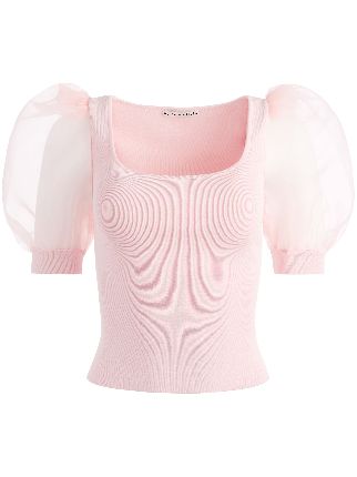 Alice + Olivia Abella puff-sleeve Knit Top - Farfetch