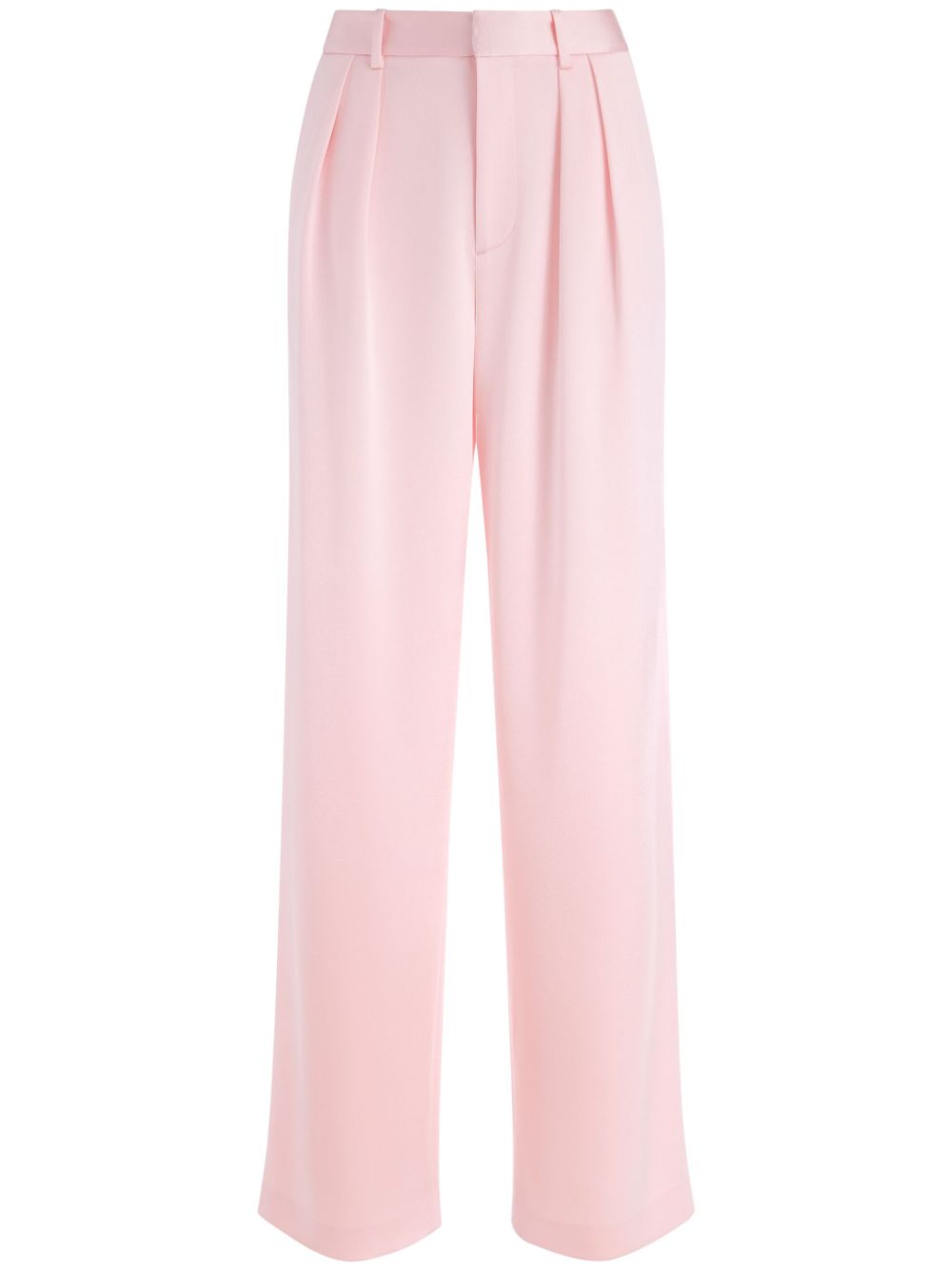alice + olivia satin-finish straight-leg trousers - Pink