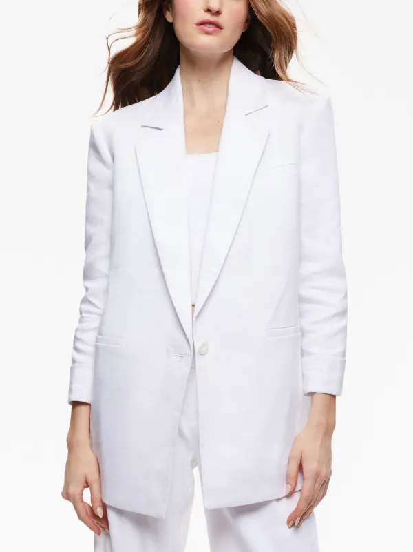 Alice Olivia Shan shoulder pad roll sleeve Blazer Farfetch