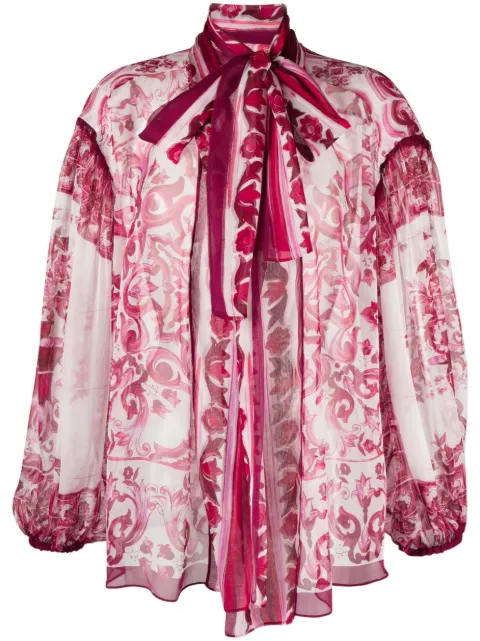 Dolce & Gabbana pussy-bow collar silk blouse