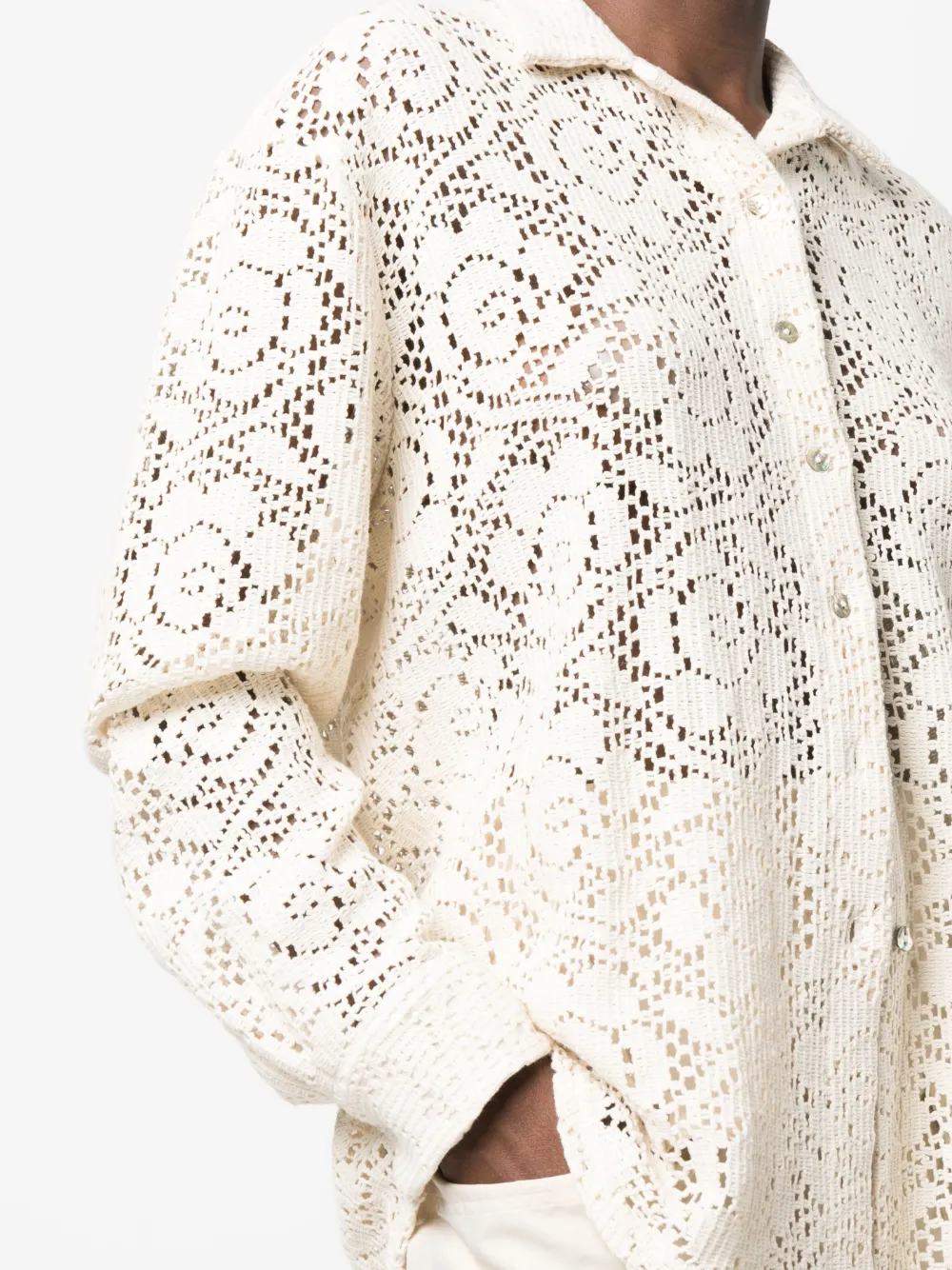 Musier Crochet Knit longsleeve Shirt Farfetch