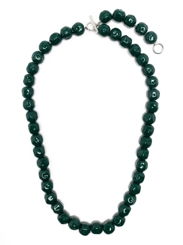 Green hot sale beads necklace