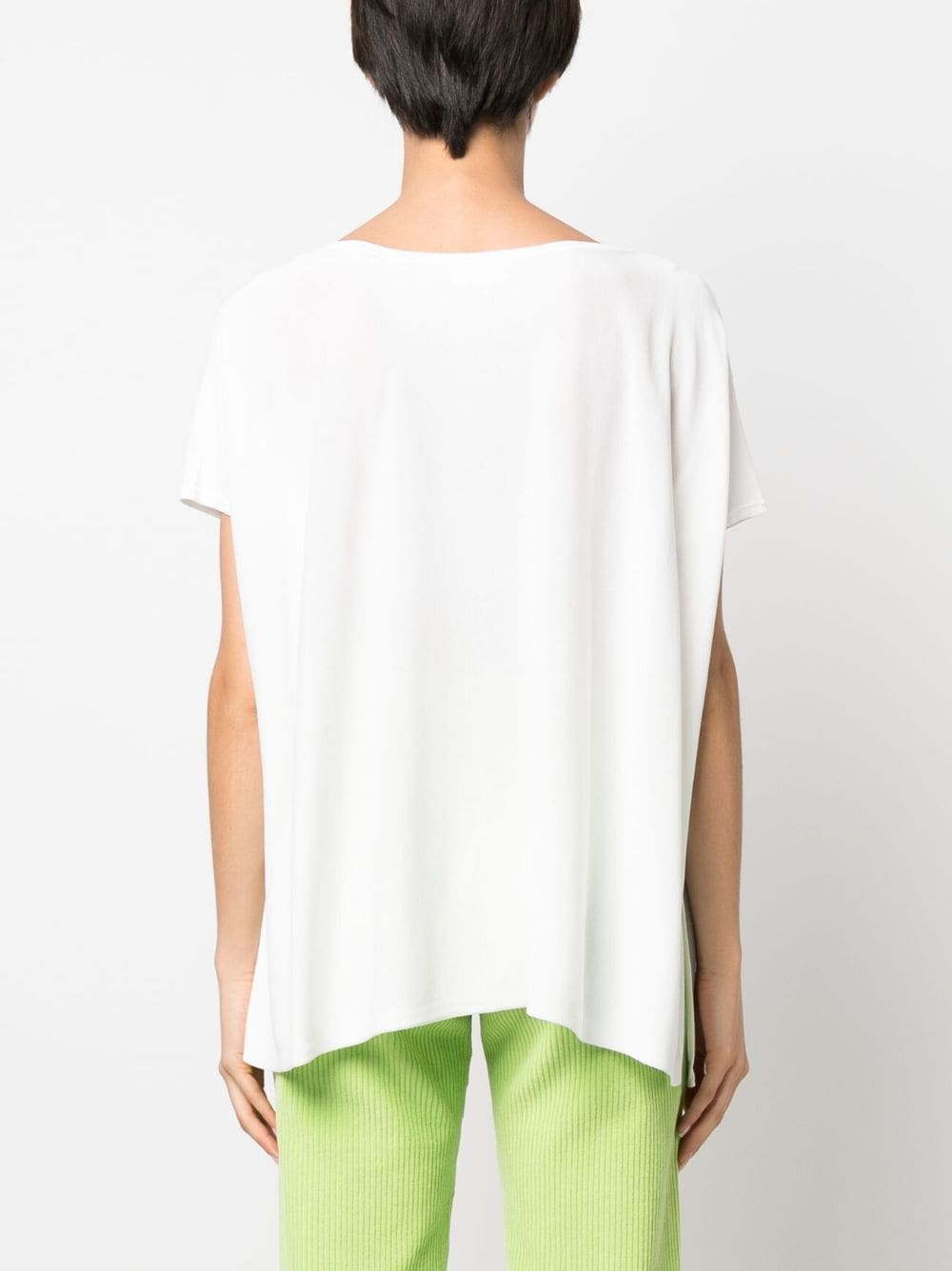 Shop P.a.r.o.s.h Short-sleeve Knitted Blouse In White