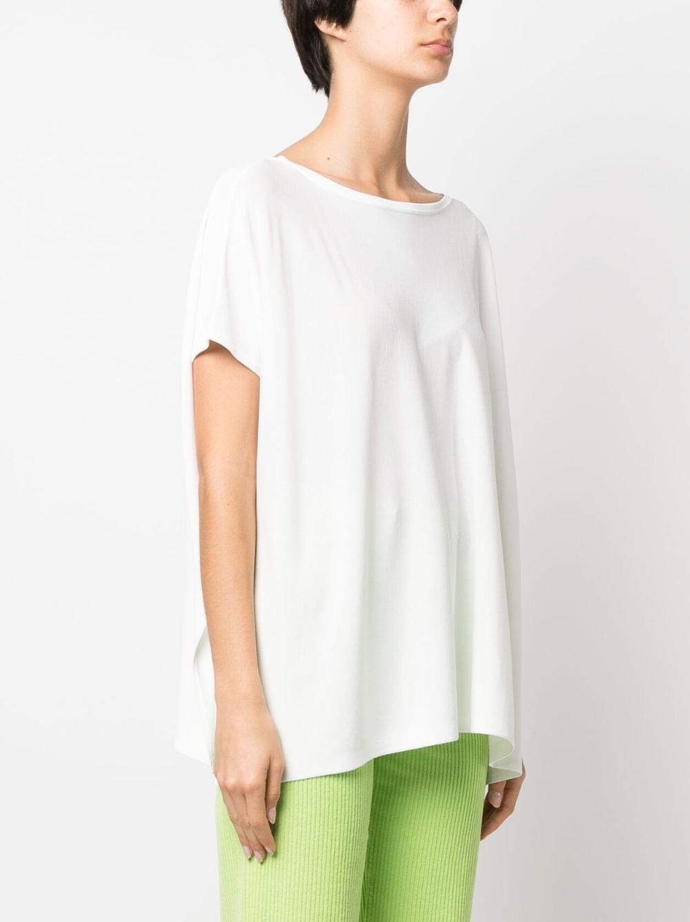 Shop P.a.r.o.s.h Short-sleeve Knitted Blouse In White