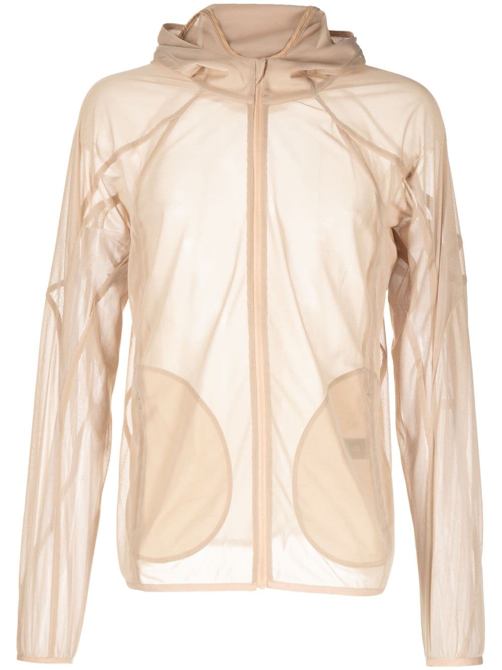 Post Archive Faction Transparent-design Hooded Jacket In Neutrals
