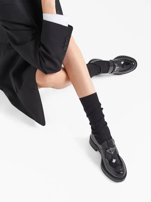 Prada Chocolate Patent Leather Loafers - Farfetch