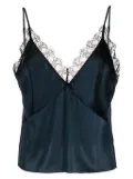 Kiki de Montparnasse lace-panel silk sleeveless top - Blue