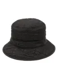 GANNI logo-patch quilted bucket hat - Black