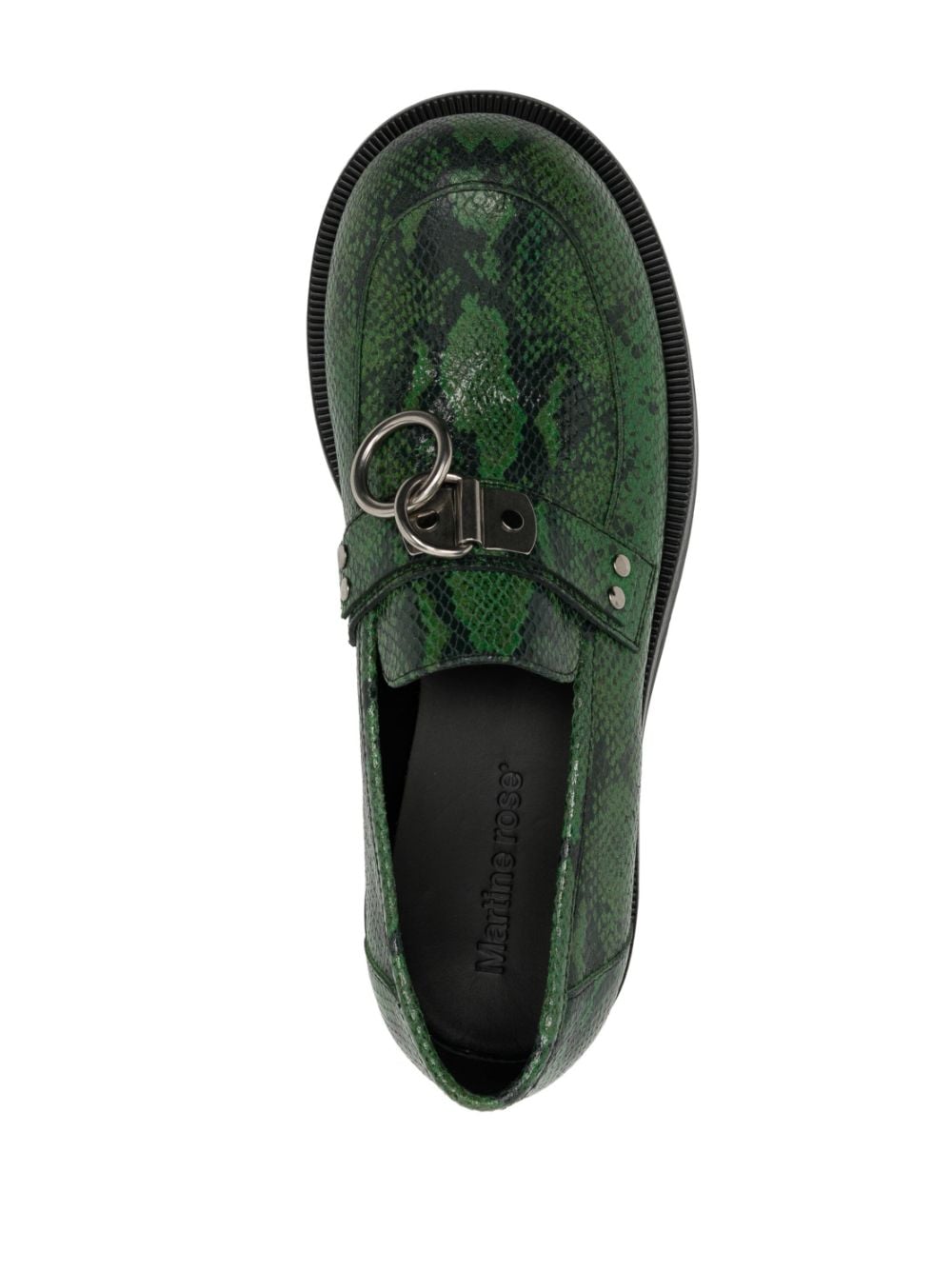 Shop Martine Rose Bulb-toe Ring Loafers In Green