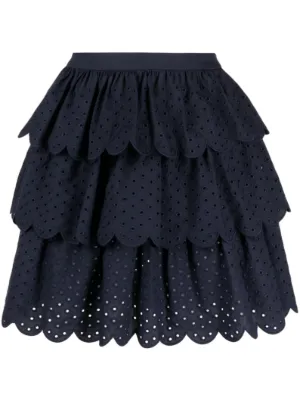 Jason Wu Scallop eyelet embellished Skirt Farfetch