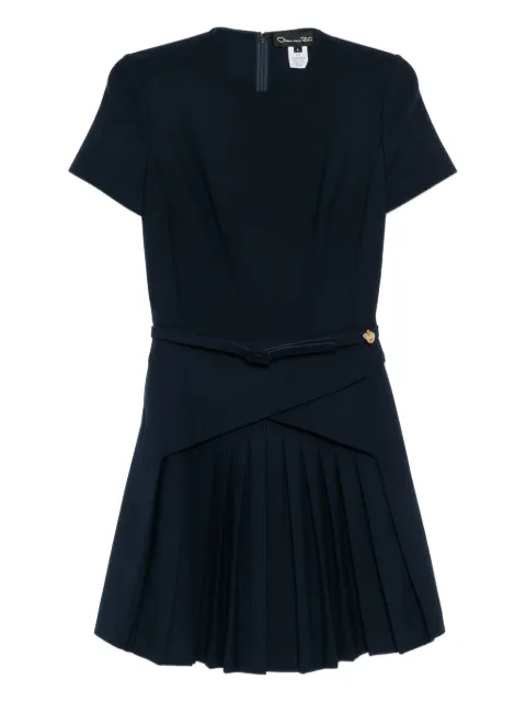 Oscar de la Renta belted pleated dress