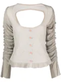 CORMIO Elena draped-sleeve cardigan - Neutrals