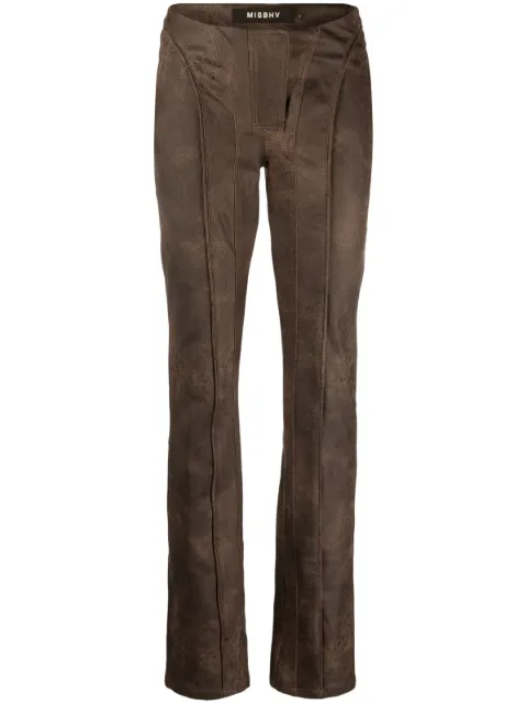 MISBHV cracked-effect faux-leather trousers 