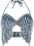 Blumarine denim crop top - Blue