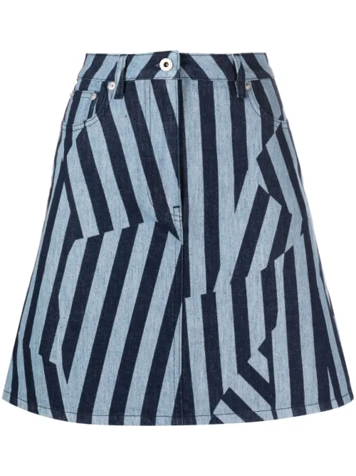 Kenzo jupe rayée en jean - Bleu - Kenzo - Modalova