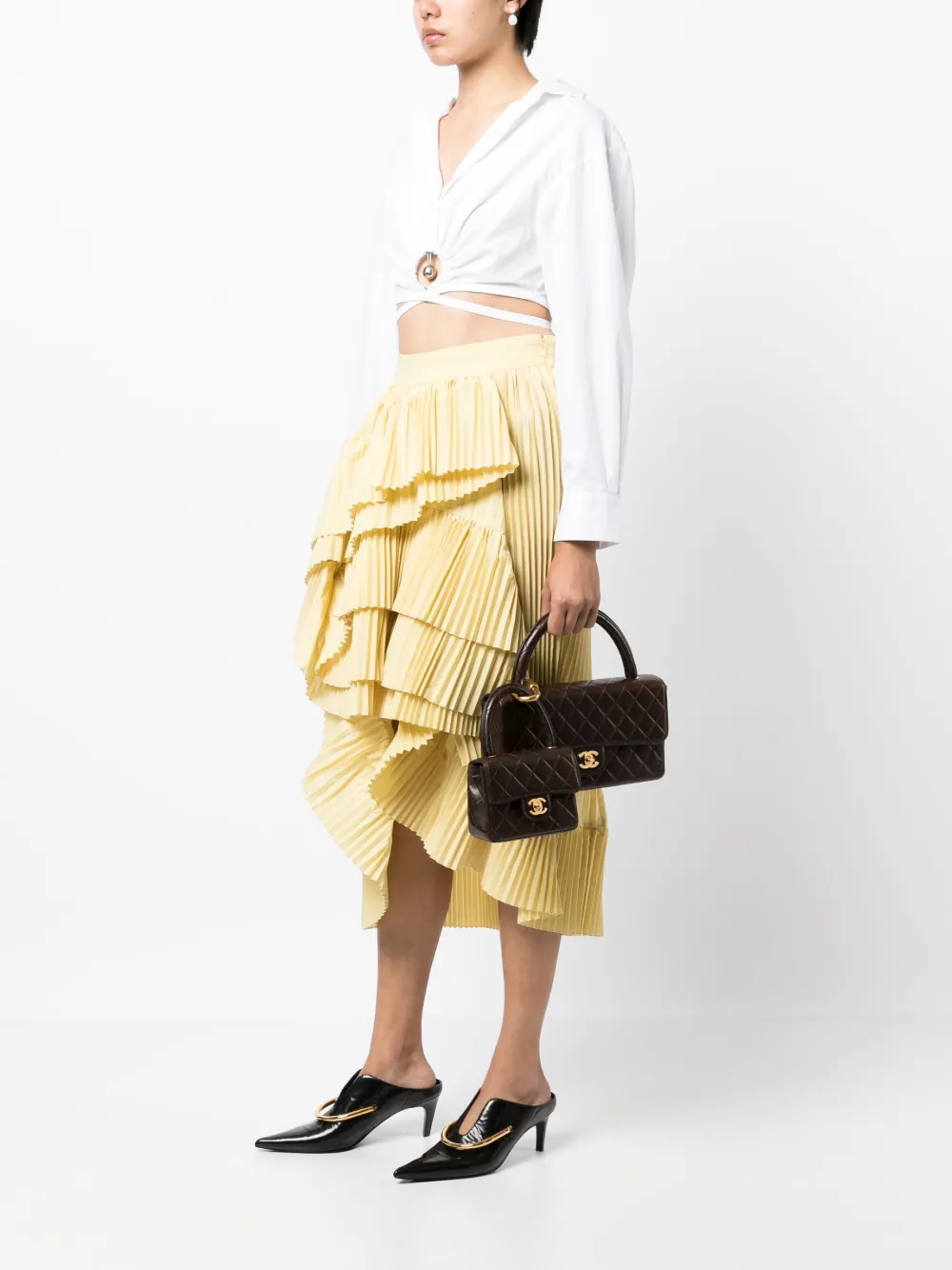 CHANEL Pre-Owned 1995 handtas met omslag - Bruin