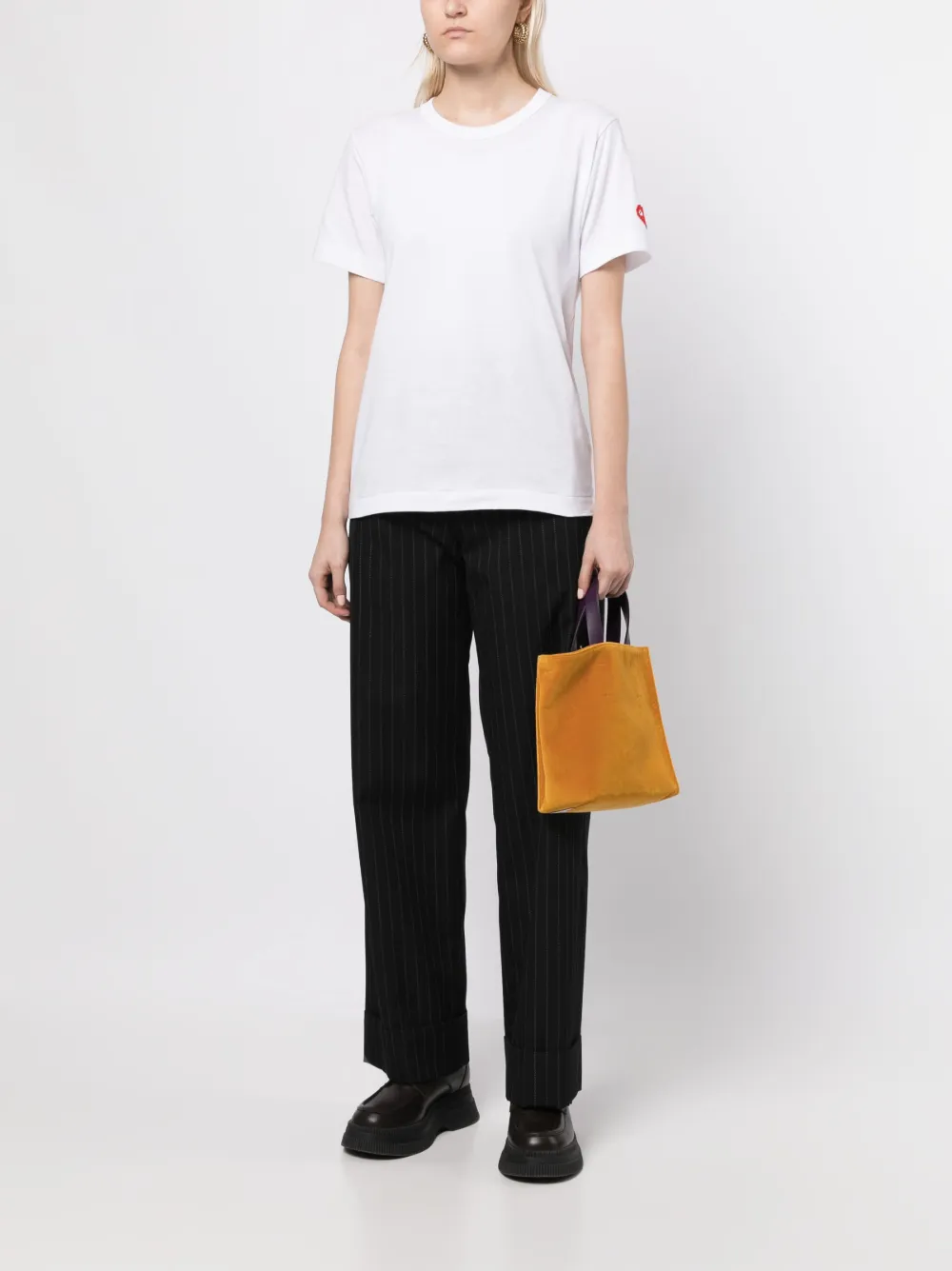 Comme Des Garçons Play x Invader T-shirt met print - Wit