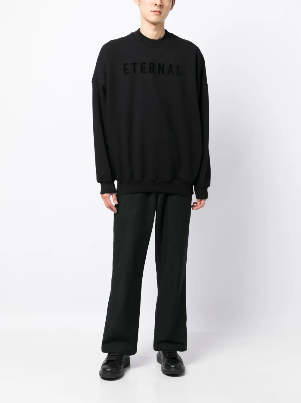 Shop Fear Of God Eternal Slogan-print Sweatshirt In Black