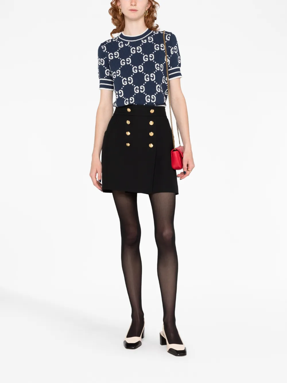 Gucci wool-silk blend miniskirt - Zwart