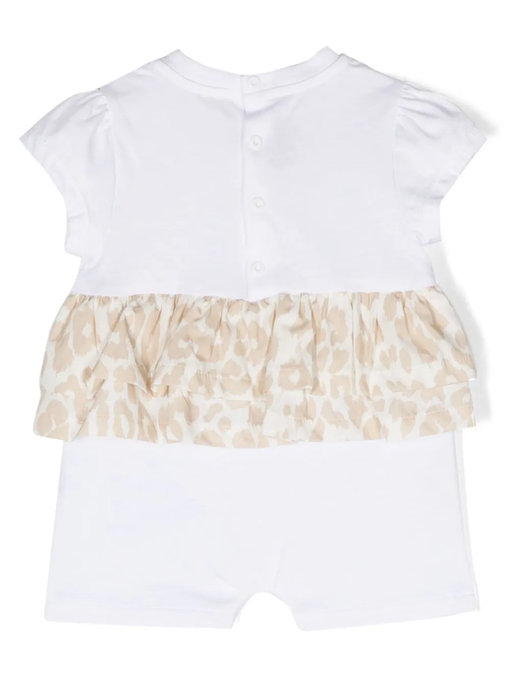 Balmain Kids Romper met logoprint - Wit
