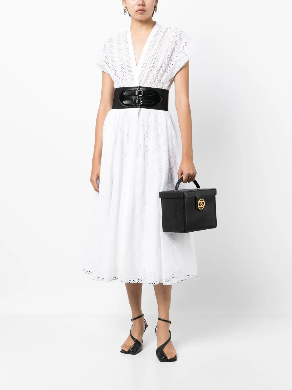 CHANEL Pre-Owned 1995 CC make-up tas - Zwart