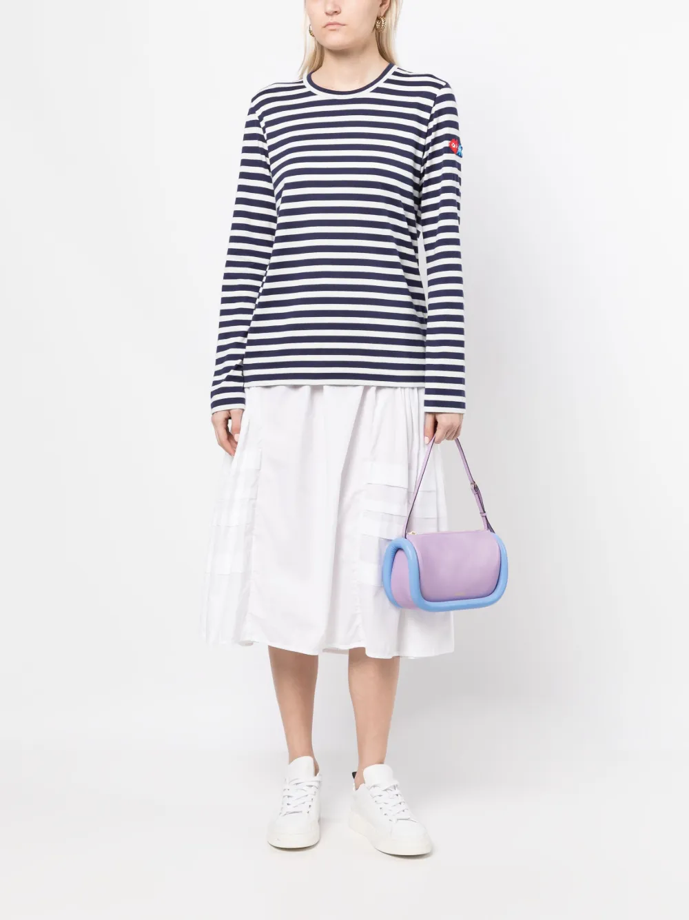 Comme Des Garçons Play x Invader gestreepte top - Wit