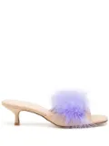 Larroude 60mm feather-detailing sandals - Neutrals