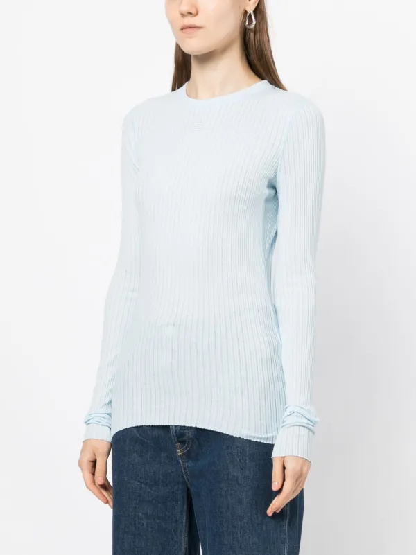 System semi-sheer ribbed-knit Top - Farfetch