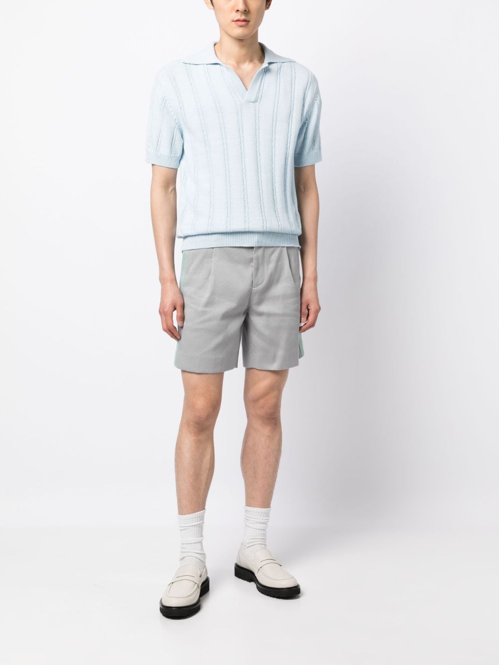 Shop System Side-stripe Shorts In Grey