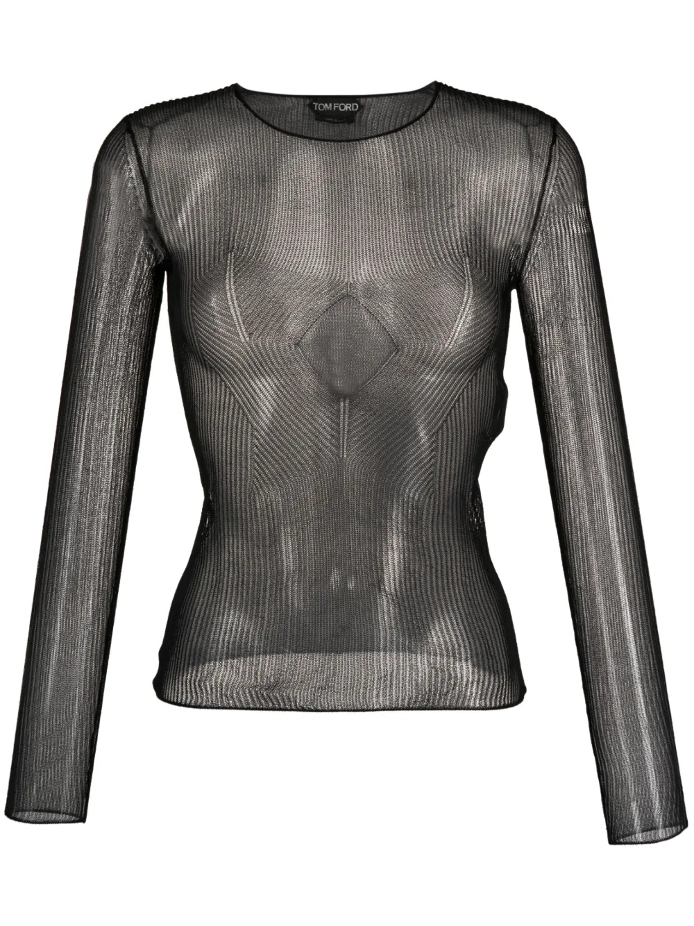 TOM FORD top de seda semitransparente | negro | Image 1