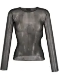 TOM FORD semi-sheer silk top - Black