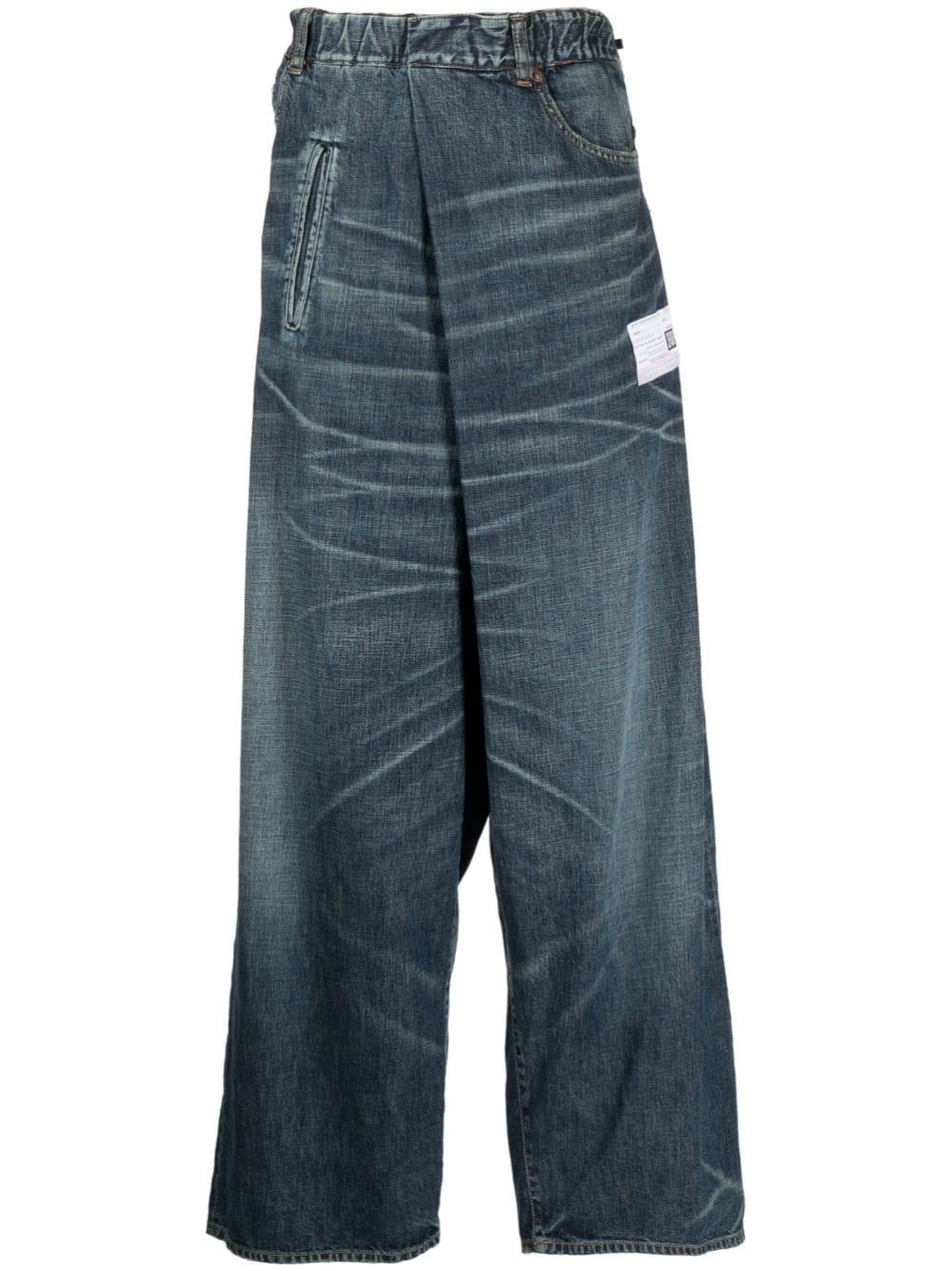 Miharayasuhiro Whiskering-effect Denim Jeans In Blue