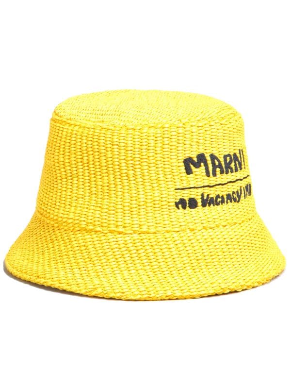 Marni logo-embroidered Interwoven Bucket Hat - Farfetch