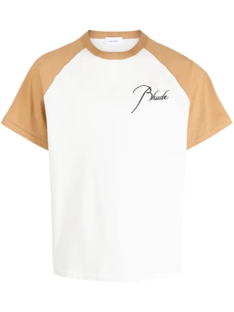 Rhude تيشيرت قطن بطبعة شعار الماركة
