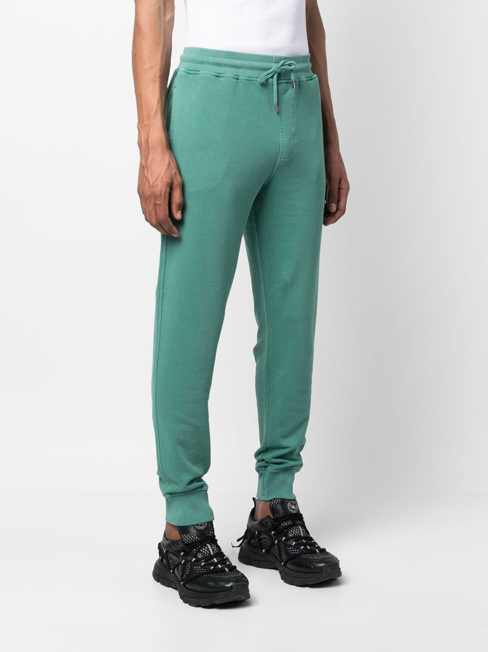 Shop C.p. Company Logo-embroidered Cotton Track Pants In Green