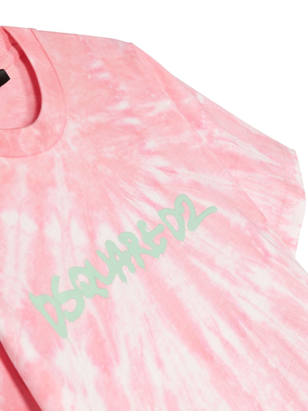 Shop Dsquared2 Logo-print Tie-dye Cotton T-shirt In Pink