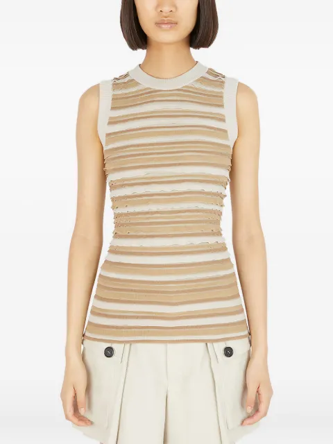 Durazzi Milano  striped ruffled tank top