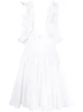 MSGM ruffled-sleeve flared dress - White