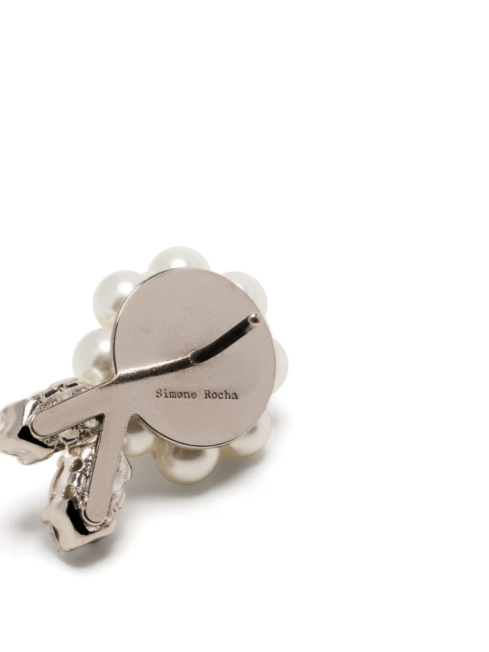Simone Rocha Daisy Leaf faux pearl stud earrings | Smart Closet