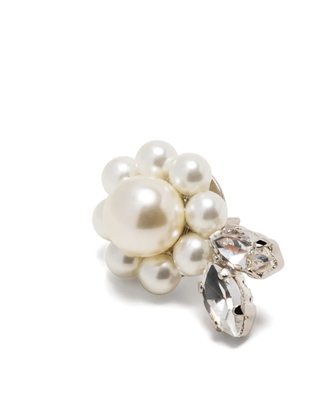 Simone Rocha Daisy Leaf faux pearl stud earrings | Smart Closet